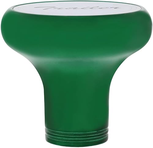 United Pacific 22970 Air Brake Valve Control Knob, Trailer, Deluxe, Aluminum, Screw-On, with Stainless Plaque, Emerald Green - Poueer