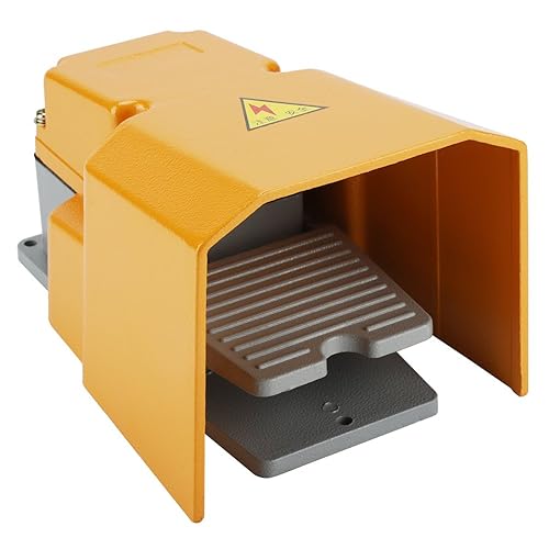 Foot Switch for Power Tools,250V 10A Foot Pedal Switch,with Guard,Oil Resistant and -Resistant,Protect Foot,for Machine Tools - Poueer
