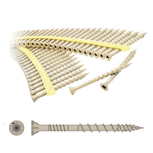 QuikDrive HCKDSVT212S #10 x 2-1/2' T-25 Tan Collated Decking Screw 500ct - Poueer