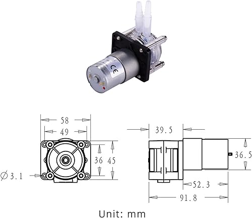 Peristaltic Pump 500ml per Min Metering Pump Vacuum Pump with Adjustable Flowing Direction Function for Lab Experiment (Black) - Poueer