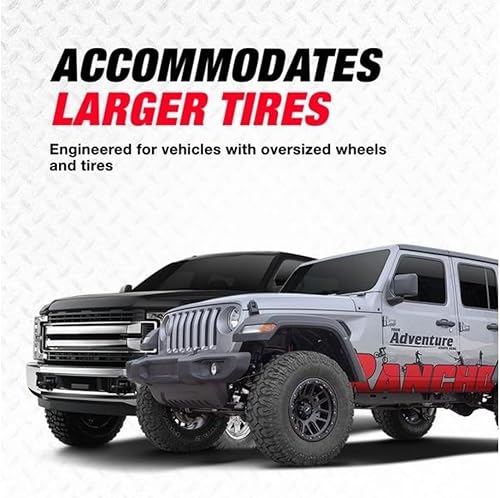 RS5000X Series Set of Front & Rear Shocks fits 1997 2006 Wrangler TJ with 2.5' Lift - Accommodates Larger Wheels - Includes TrendsAuto Decal - Poueer