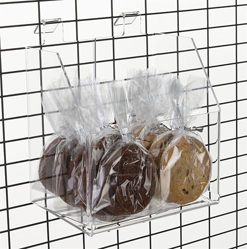 Displays2go Acrylic Display Bin for Gridwall, 4.5” w Opening - Clear (SMGRDADB) - Poueer