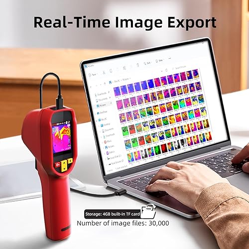 BSIDE Thermal Imaging Camera 240 x 240 Resolution Handheld Infrared Camera, 15 Thermal Palettes with 320 x 240 Full-Viewing TFT LCD for Home Inspection HVAC Electrical, 25Hz Refresh Rate, -4℉~1022℉ - Poueer