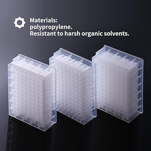 Deep Well Plate, 96PCS 2,2ml Plastic Storage Plates, Square 24 Wells, U Bottom, No Cap, Pack of 96 - Poueer