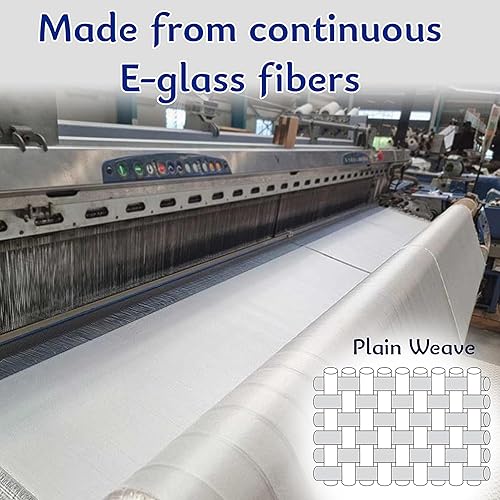 1 Pc Fiberglass Cloth 6 Oz - 39.3 Inches x 36 Feet / 12 Yd Long - E-Glass Plain Weave - Fiberglass Sheet - Fiberglasses Cloth - Woven Fabric for Boat RC Plane Auto Car Surfboard Tub Pool Repair - Poueer