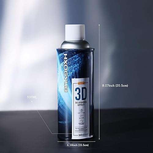 3D Scanning Spray for 3D Scanners, Professional for All 3D Scanner, Safety Material, High Reflectivity, Easy to Clean, for Reflective, Transparent or Highly Textured Surfaces, 500ML - Poueer