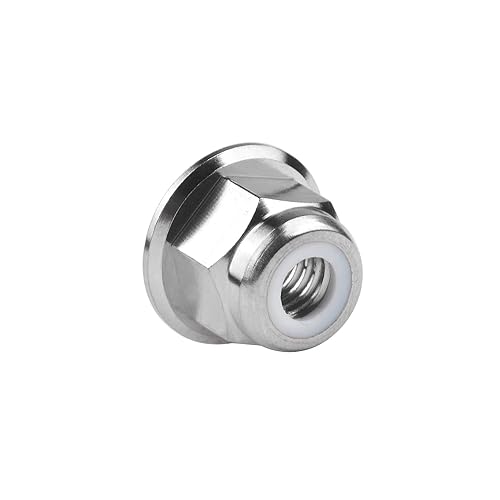 Titanium M6 M8 M10 M12 M14 Nuts Flange Nylon Lock Nut Pack of 6 (M12 Pitch 1.25mm) - Poueer