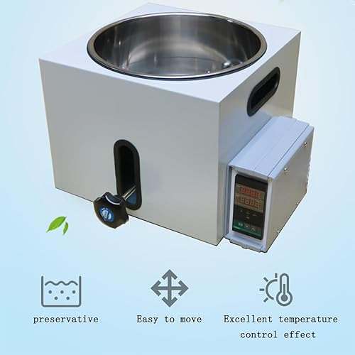 5L Lab Water Bath, 220V Stainless Steel Liner Thermostatic Heater Equipment, Digital Heating Devices with Precise Temperature Control, for Chemistry, Chemical Engineering, Pharmaceuticals - Poueer