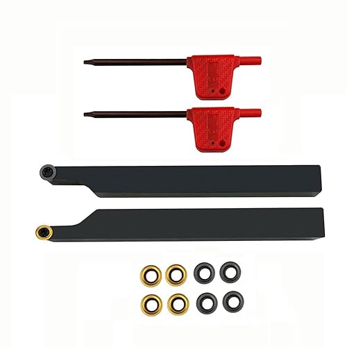 26pcs 3/8 and 5/8 Cut off Lathe Turnig Holders Profiling Tool holder with RCMT0602MO Round carbide inserts GTN-2 SP200 Grooving inserts for steel - Poueer