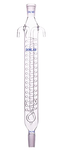 GCR-0504 Glass 500mm Length,Dimroth's Reflux Condenser,Coil Reflux Condenser with 24/40 Ground Glass Joint - Poueer