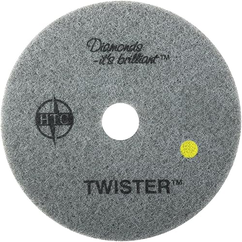 Americo Manufacturing 435414 Twister Yellow 1500 Grit Floor Pad for Step 2 Initial Polishing (2 Pack), 14' - Poueer