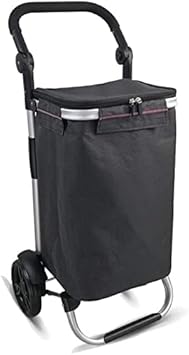 LJYT Shopping cart Shopping cart Aluminum Frame Foldable Grocery Trolley with Bag Bearing Wheel Portable Shopping Trolley (Color : Houndstooth, Size : 17.7 * 13.7 * 36.4Inch) - Poueer