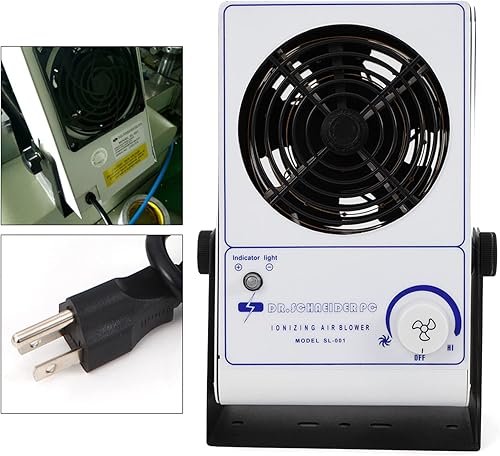 110V 60Hz Ionizing Air Blower Fan Anti Electrostatic Ion Blower Anti-Static Ionizer ESD Static Electricity Elimination Eliminator Fan Adjustable Wind Speed - Poueer