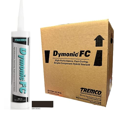 Tremco Dark Bronze Dymonic FC High-Performance, Fast-Curing, Single-Component, Hybrid Sealant 10 fl/oz Cartridges (960721-323), Case of 30 - Poueer
