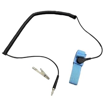 ESD Dissipative Mat Kit - Foam Mat - Three Layer Vinyl [with a Wrist Strap, Grounding Cable, and Dual Bench] (2ft x 2ft, Blue) - Poueer