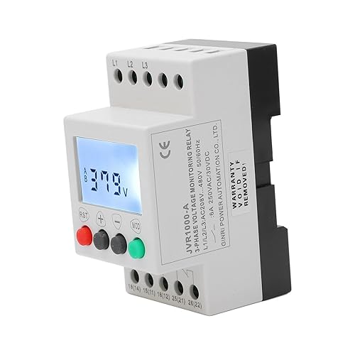 3 Phase 4 Wire Over Under Voltage Protector Monitor Relay Voltage Phase Sequence Protector Voltage Monitor Relay AC 208‑480V - Poueer