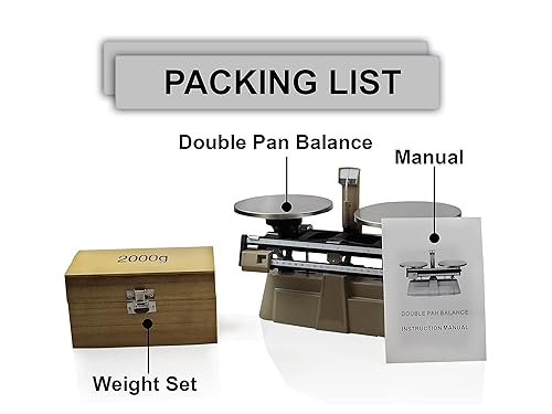 Parco Scientific PA0150 Economy Double Pan Balance with Weight Set, 2000 g Capacity - Poueer