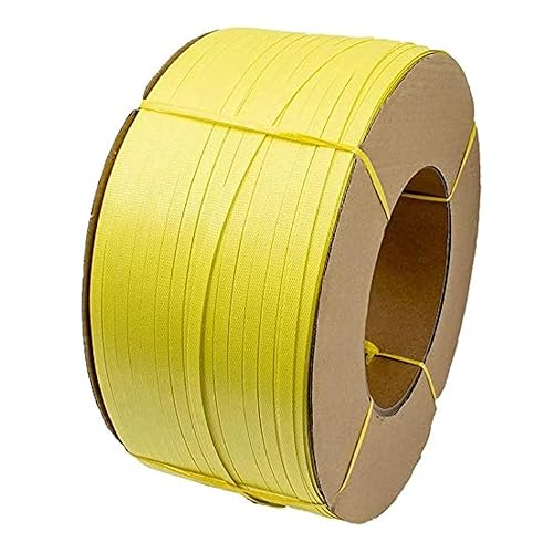 3937 ft x 5/8 in Embossed PET Banding Strapping Coil, Transparent Green, No Breaking When Fold/Bend, 1650 lbs Break Strength, for Heavy Duty Pallet, Firewood Bundles - Poueer