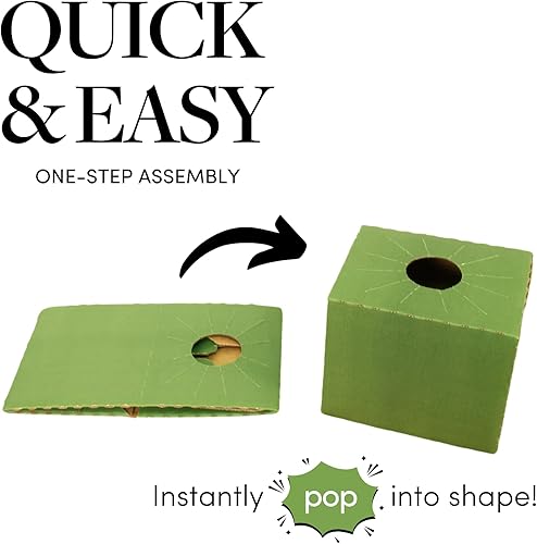 Holiday Designs - Pop-Up Florist Delivery Box, Corrugated Cardboard Vase Boxes for Secure Floral Arrangements During Transport, 8 x 8 x 5 (Large - Bulk Case of 50) - Poueer