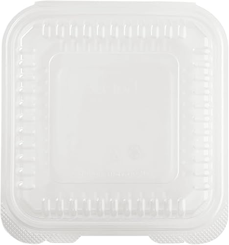 Karat FP-HC77PP-1C 7''x7' PP Hinged Container (Case of 250) - Poueer