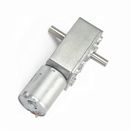 JGY370 DC 6V 12V 24V Worm Gear Motor Double Output Shaft Electric Geare Motor High Torque Self-Locking Motor 6RPM-150RPM 1Pcs(40rpm,12V) - Poueer