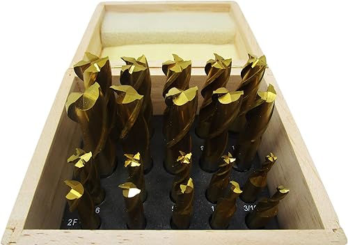 JET 20-Piece TiN-Coated Single End Mill Set (650211) - Poueer