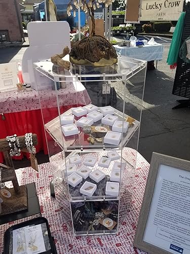 FixtureDisplays Clear Plexiglass Acrylic Spinning Cabinet Display Case for Jewewlry, Cell Phone, Valuable 12'x12'x22' 14603-NEW-NPF - Poueer