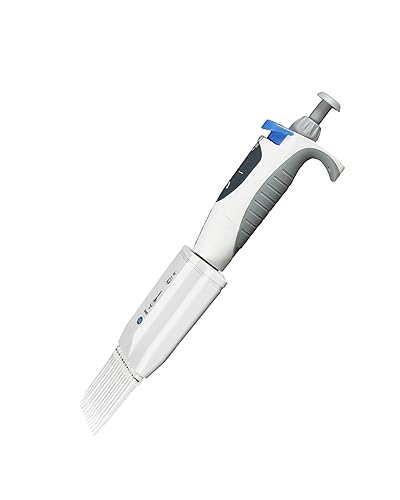 Jackson Global JS-TP12D300H 30-300uL Adjustable Volume Multi-Channel Micropipette Pipettors with 12 Channels | 4-Position Volume Settings | High Chemical and UV Resistance - Poueer