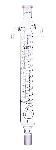 GCR-0504 Glass 500mm Length,Dimroth's Reflux Condenser,Coil Reflux Condenser with 24/40 Ground Glass Joint - Poueer