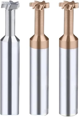Carbide T Slot Cuttering CNC Tools for Metal Aluminium Steel Machining Tungsten Steel T-Groove End Mills 3 4 5 6 7 8 9 10mm(H3.0,UNCOATED_D9X60L) - Poueer