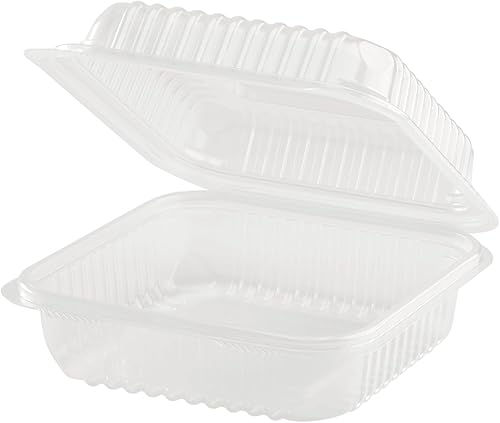 Karat FP-HC77PP-1C 7''x7' PP Hinged Container (Case of 250) - Poueer