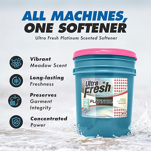 Ultra Fresh Platinum Fabric Softener Up to 640 Loads, Tropical Escape, 5 Gallon - Poueer