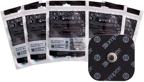 Compex Easy Snap Electrodes 2in x 2in for Edge, Performance, Sport Elite, Wireless Muscle Stimulators, 4 Count (Pack of 5) - Poueer