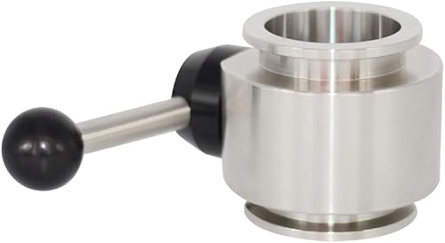 Sanitary Butterfly Valve, Inline, Lever Handle, Manual, 304 Stainless Steel, ISO-KF Interface, KF-40 NW-40 Vacuum Fittings, FKM / Viton Gasket Ring - Poueer