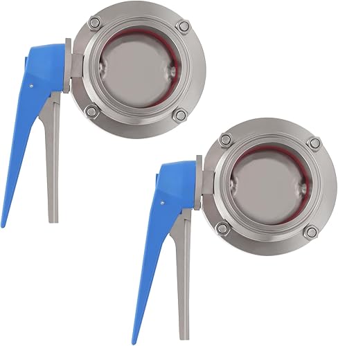 3 Inch Tri Clamp Sanitary Butterfly Valve with Trigger Handle Stainless Steel 304 Tri Clamp Clover (2 Pack 3 Inch Trigger Butterfly Valve) - Poueer