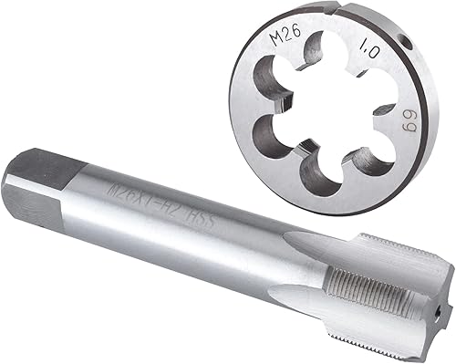 Burkit M27 X 2 Tap and Die Set, M27 x 2.0 Machine Thread Tap and Round Die Right Hand - Poueer