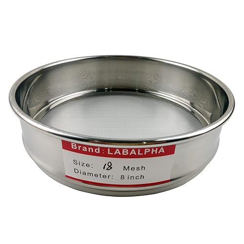 LABALPHA 300 Mesh Lab Sieves, #300 Mesh Test Sieve, 8'' Diameter, 304 Stainless Steel Wire Cloth (0.054mm) - Poueer