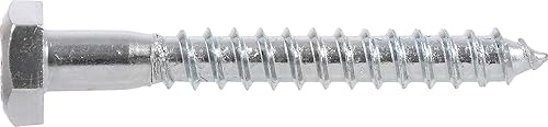 230107 Zinc Hex Lag Screw, 3/8' x 6', 50 Pieces - Poueer