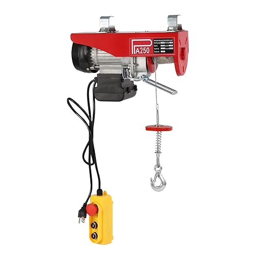 Electric Hoist 550lbs Electric Winch 110V Electric Lift with Remote Control for Lifting in Factories Warehouses - Poueer