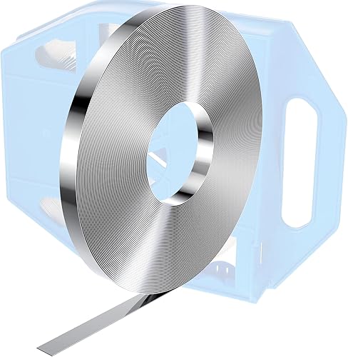 Amylove 1 Roll 304 Stainless Steel Strapping Band Coil, 100 Feet x 0.75 Inch x 0.03 Inch Steel Strapping Roll, Strap Metal Banding Tools in Plastic Self Dispensed Case with Handle - Poueer