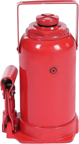 Hydraulic Welded Bottle Jack 50T(110,231lbs) Capacity for Auto Repair and House Lift, Red - Poueer