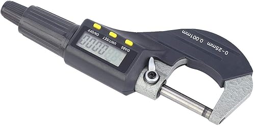 Digital Micrometer 0.00005'/0.001mm Outside Micrometer Caliper Gauge Electronic Digimatic Micrometer Thickness Measuring Resolution Thickness Gauge with Protective Case(0-25mm) - Poueer