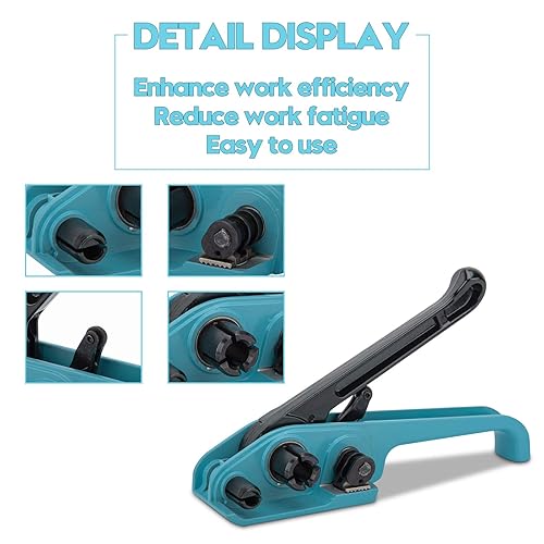 MYFAMIREA Heavy Duty Banding Strapping Kit with Tensioner Tool, 1/2' x 3500FT Polypropylene Plastic Packaging Strapping, 300 Metal Seals, Sealer Tool for Pallets, Logistics, Warehouse (Red) - Poueer