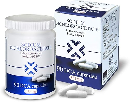 DCA - Sodium Dichloroacetate 333mg - Purity 99.9%, Made in Europe, by DCA-LAB, Certificate of Analysis Included, Tested in a Certified Laboratory, 90 Capsules - Poueer