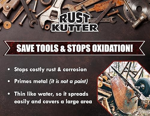 Rust Kutter- Gallon - Stops Rust and Converts Rust Spots to Leave a Primed Surface Ready to Paint, Professional Rust Repair Manufactured in USA - Poueer