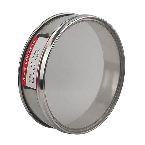 LABALPHA 300 Mesh Lab Sieves, #300 Mesh Test Sieve, 8'' Diameter, 304 Stainless Steel Wire Cloth (0.054mm) - Poueer