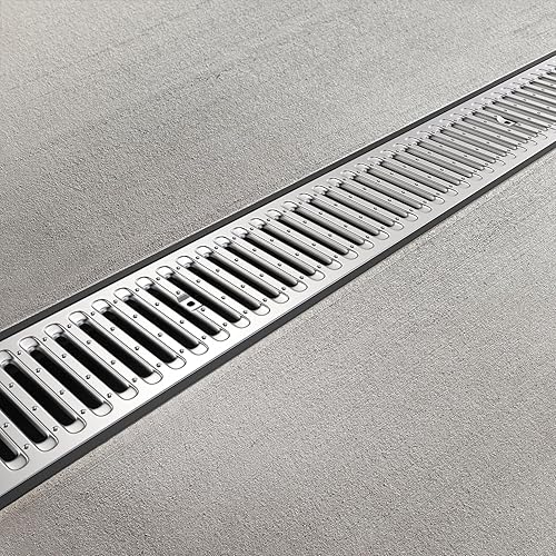 Vodaland - 4 inch Trench Drain Steel Grate Package - 6.2' Depth - PC8000 - Poueer