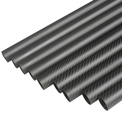 2Pcs Length 500MM 3K Carbon Fiber Tube OD: 30 MM 32 MM 33 MM 34 MM 35 MM for RC Model Aircraft Plant Protection Machine Parts Carbon Fiber Square Tube(33x30 Twill Glossy) - Poueer