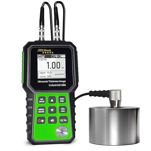 Ultrasonic Thickness Tester Industrial-886 / Digital Metals Thickness Gauge with Range 0.04-15.75in(1-400mm) / Industrial Measuring Instrument - Poueer