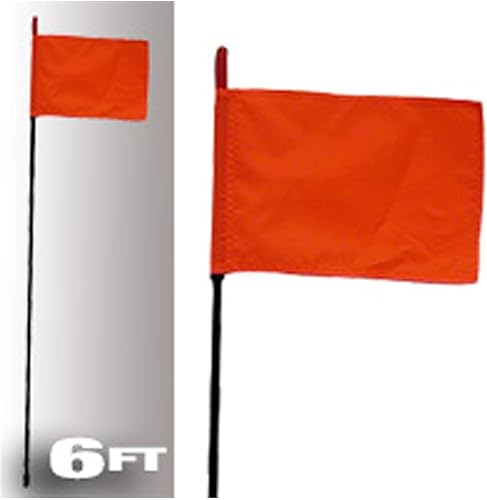 Fire Stick with Orange Safety Flag - 6FT, Winter ATV/UTV Smowmobile, Enhanced Color Visibility (Red) - Poueer